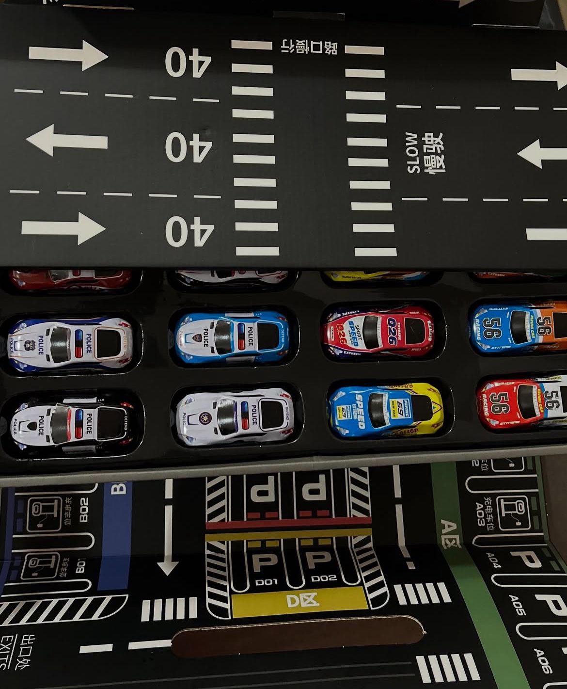 Die Cast Container Storage Box 48 Pack Alloy Racing Car Toys Pull Back Race Cars Toy Set