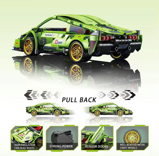 Children Games Plastic Sport Car Building Block Bricks Sets Kids Educational Toy Car Building Block Car