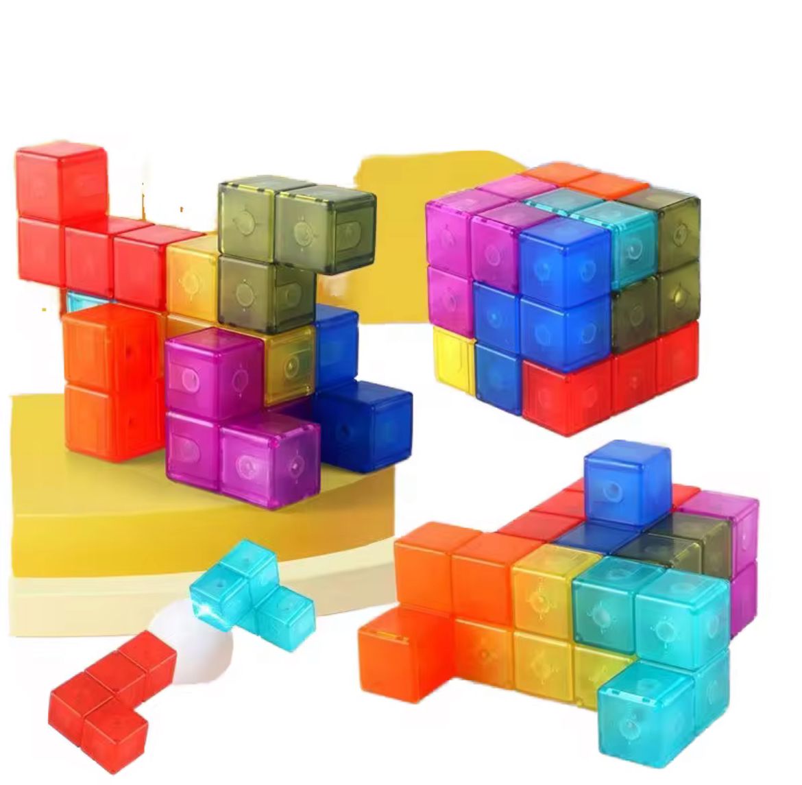 Luban Cube Building Block Magnetic Suction Soma Stereo Educational Toys for Boys Girls Benefits Intelligence Development