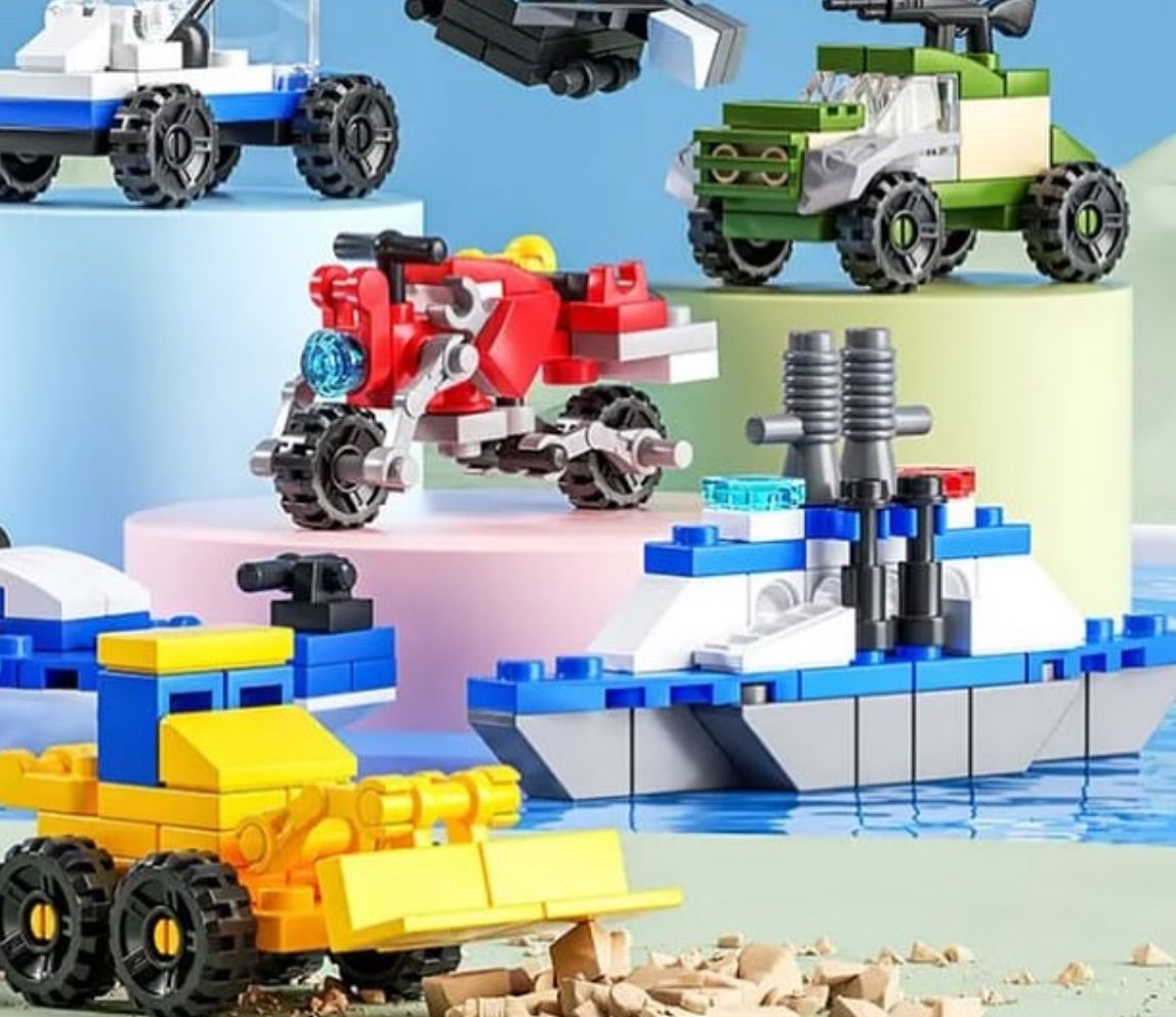 Creative 30 Car Models City Guard Alliance Small Particle Building Blocks Color Bag Packing Factory Supply