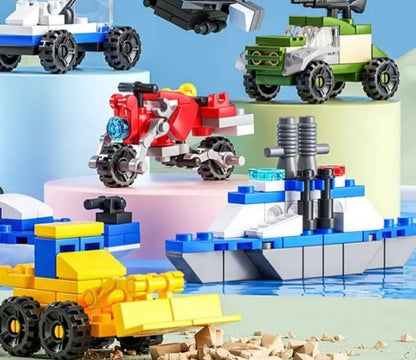 Creative 30 Car Models City Guard Alliance Small Particle Building Blocks Color Bag Packing Factory Supply