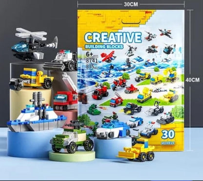 Creative 30 Car Models City Guard Alliance Small Particle Building Blocks Color Bag Packing Factory Supply