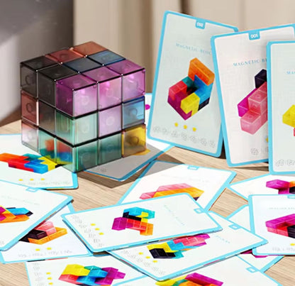 Luban Cube Building Block Magnetic Suction Soma Stereo Educational Toys for Boys Girls Benefits Intelligence Development