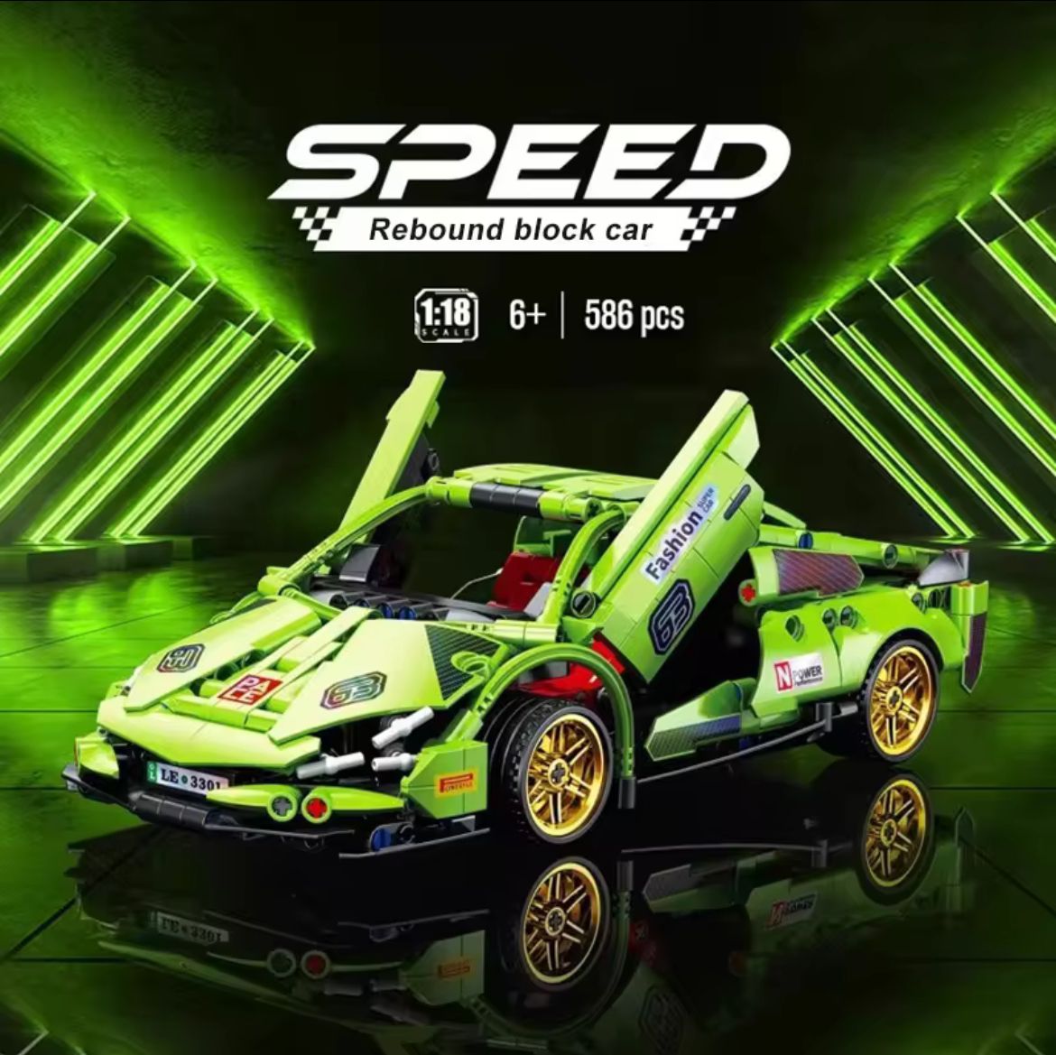 Children Games Plastic Sport Car Building Block Bricks Sets Kids Educational Toy Car Building Block Car