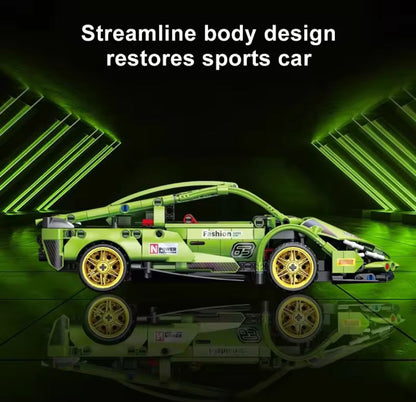 Children Games Plastic Sport Car Building Block Bricks Sets Kids Educational Toy Car Building Block Car
